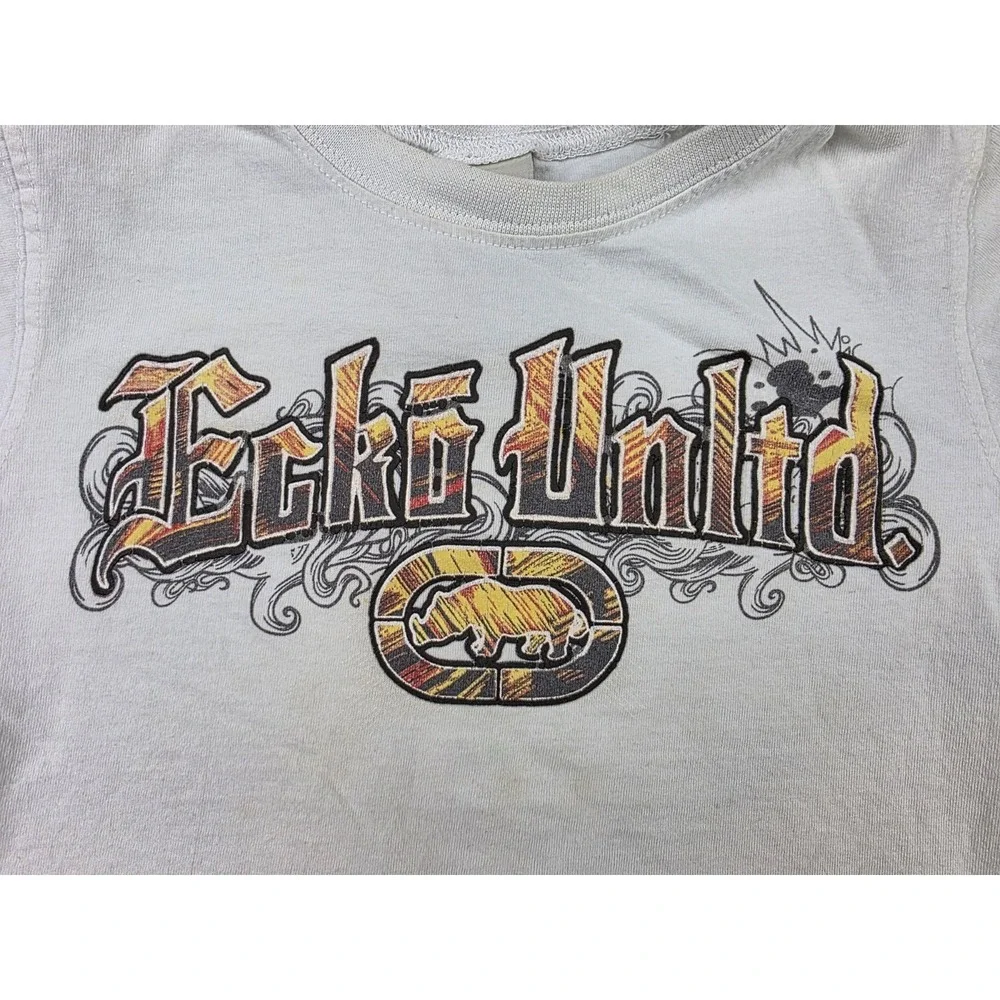 Y2K Ecko Unltd Urban Wear Shirt 3T‎ Graffiti Logo Spellout 2000s *READ*